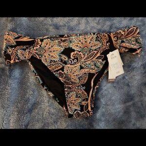 Time and Tru Black Paisley Bikini Bottom (Just The Bottoms)